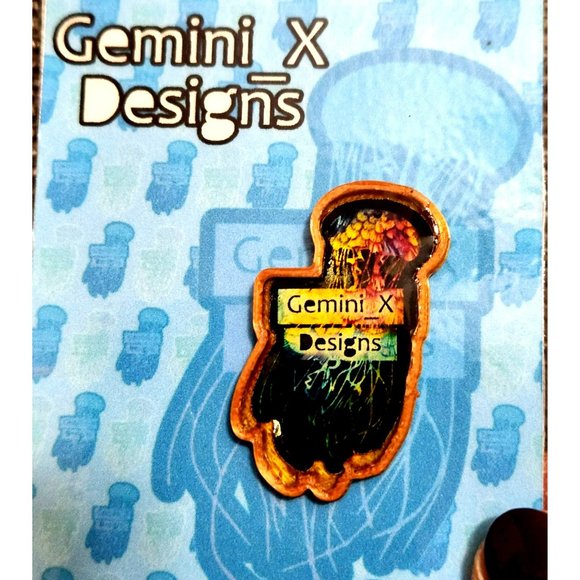 Jellyfish Jellies colorful Gemini X Designs Collectible Trading Pin - Picture 3 of 4